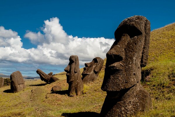 Estatua en Chile. la hermosa Isla de Pascua