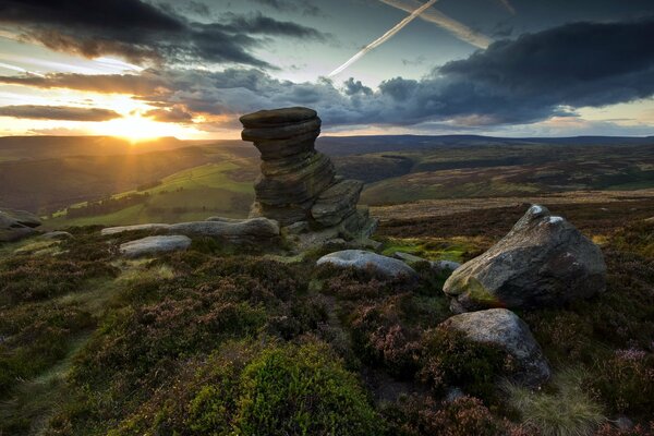 Beautiful landscape and sunset