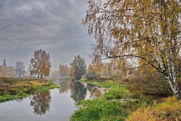 Paysage d automne russe avec bouleau