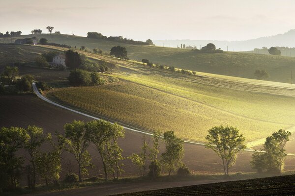 Paysage de plaines en Italie