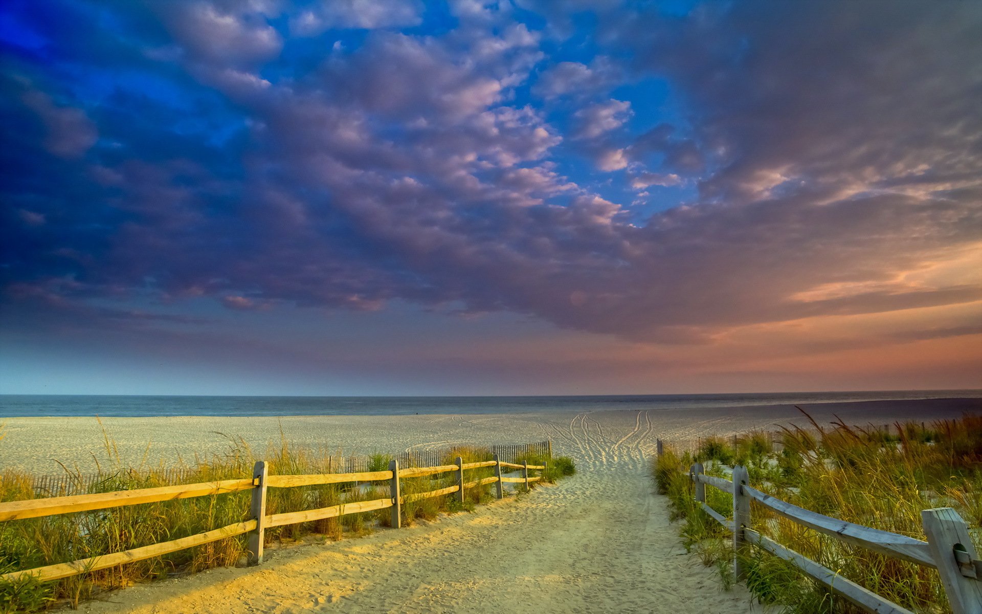 unset sea beach landscape