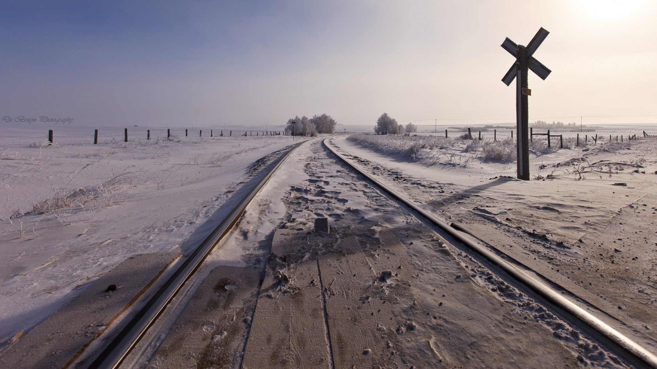 railroad snow landscape