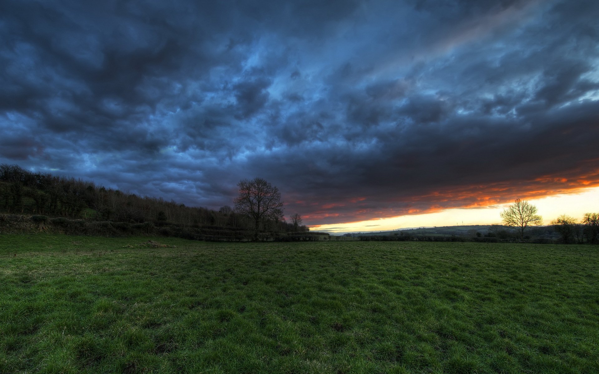 tramonto campo cielo paesaggio