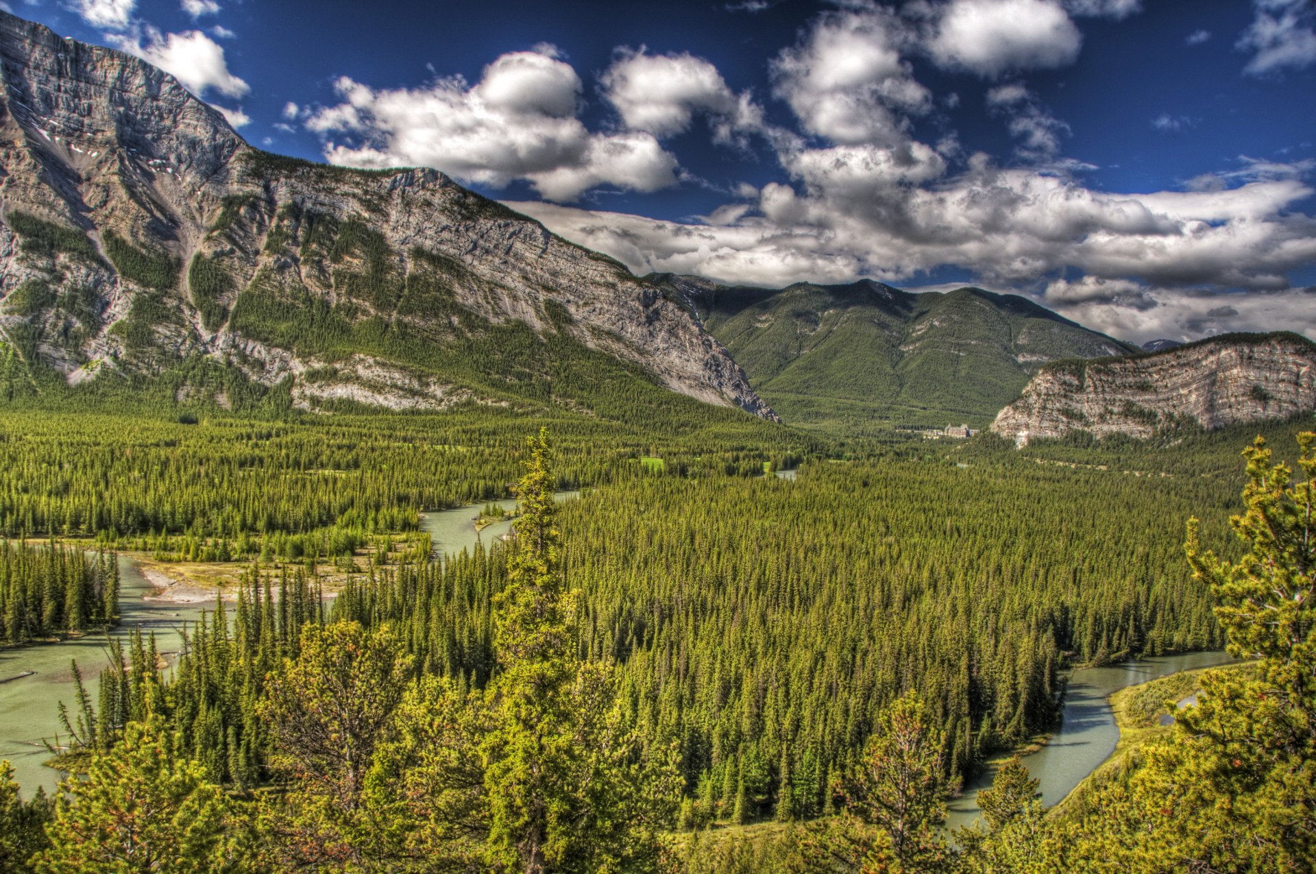 park canada mountain forest landscape alberta banff hdr nature photo