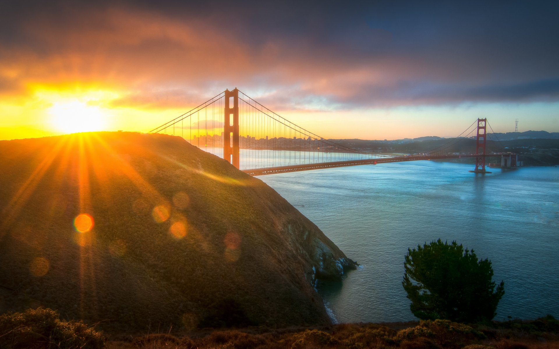 stati uniti città ponte golden gate mattina sole