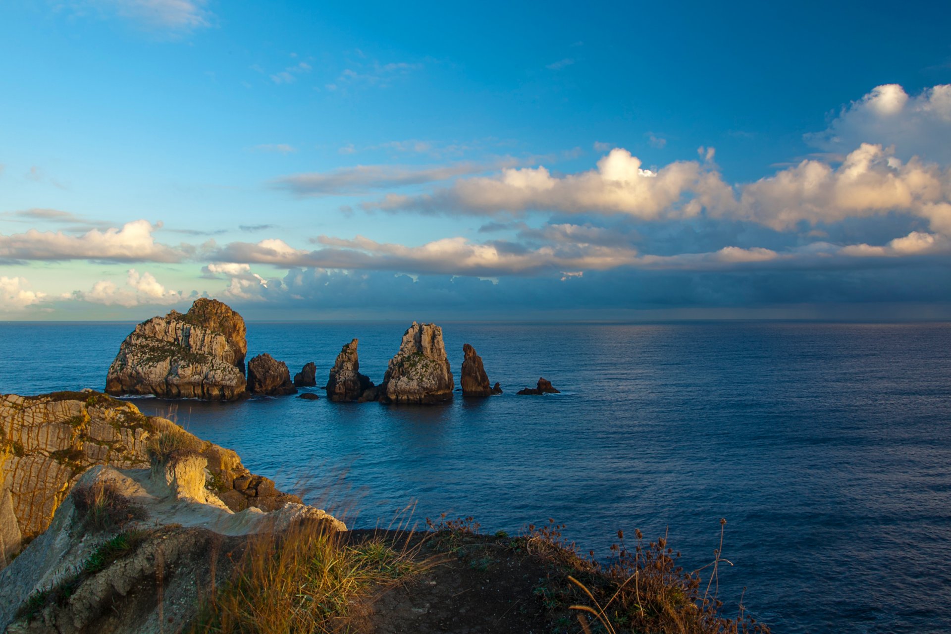 cielo nuvole mare rocce roccia