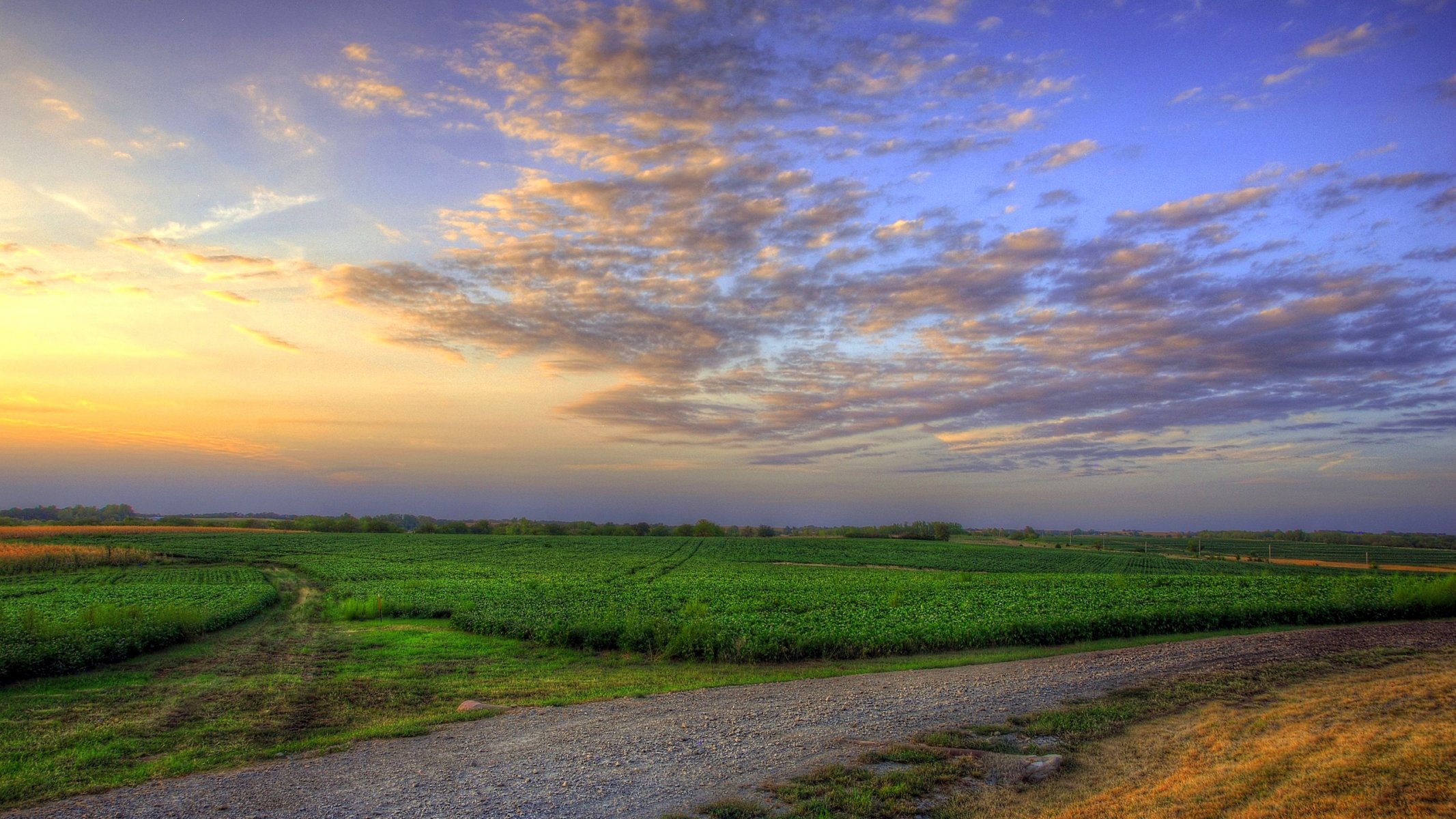 ky clouds sunset the field road