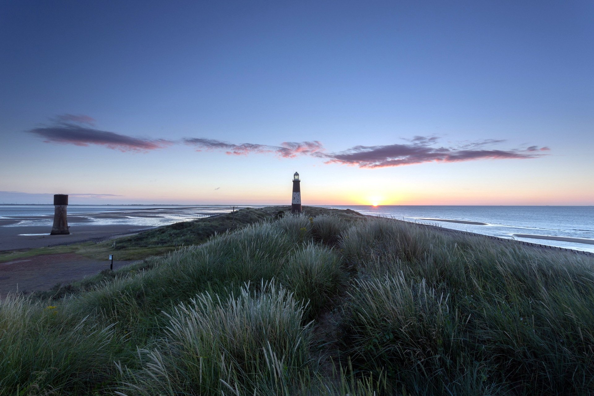 morning sea lighthouse landscape