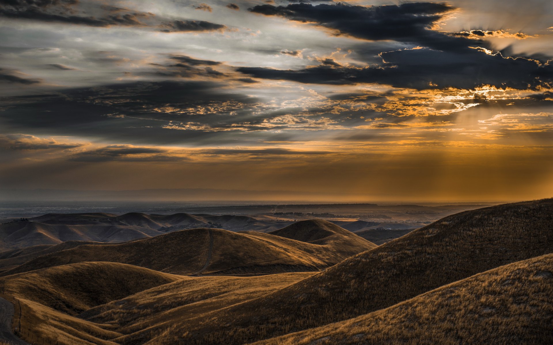 unset sky mountain landscape