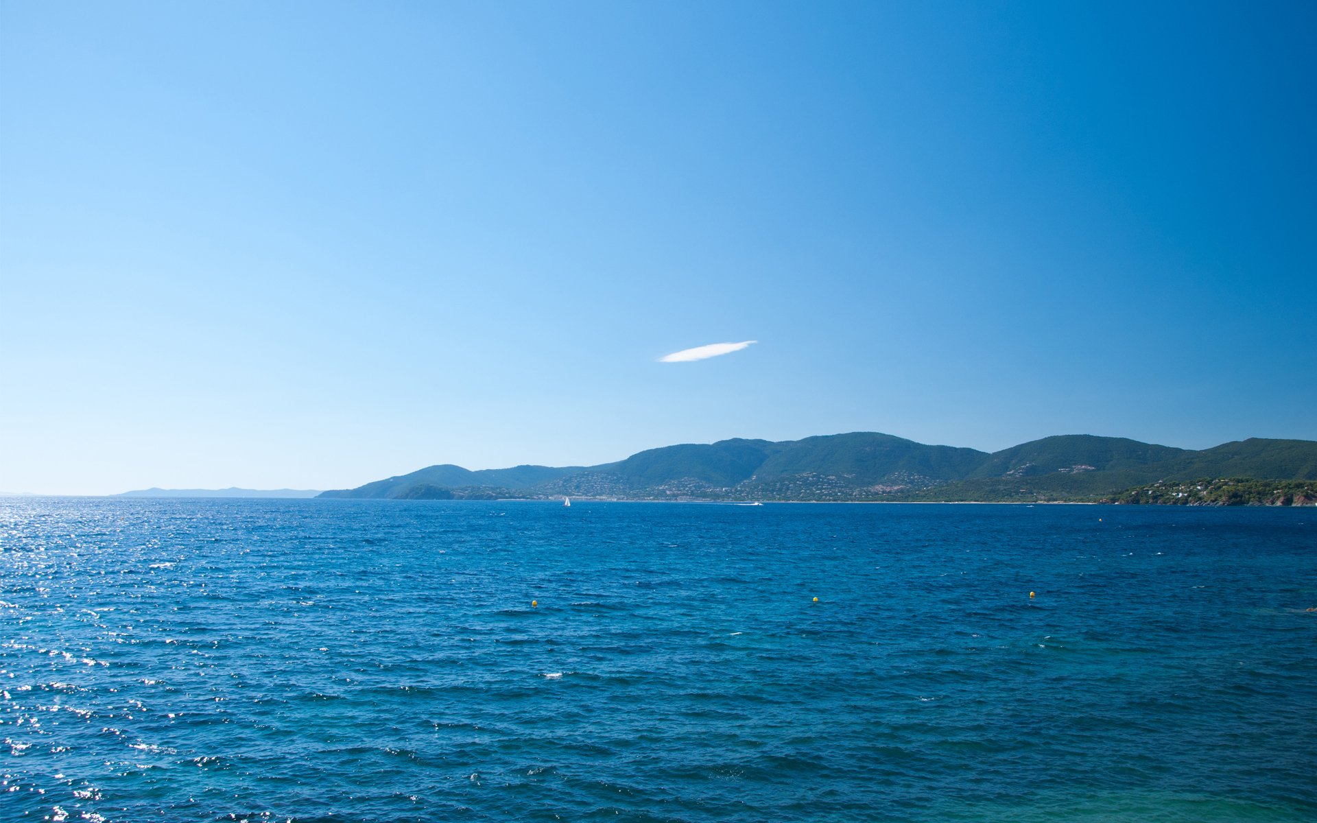 mer ciel ensoleillé rivage