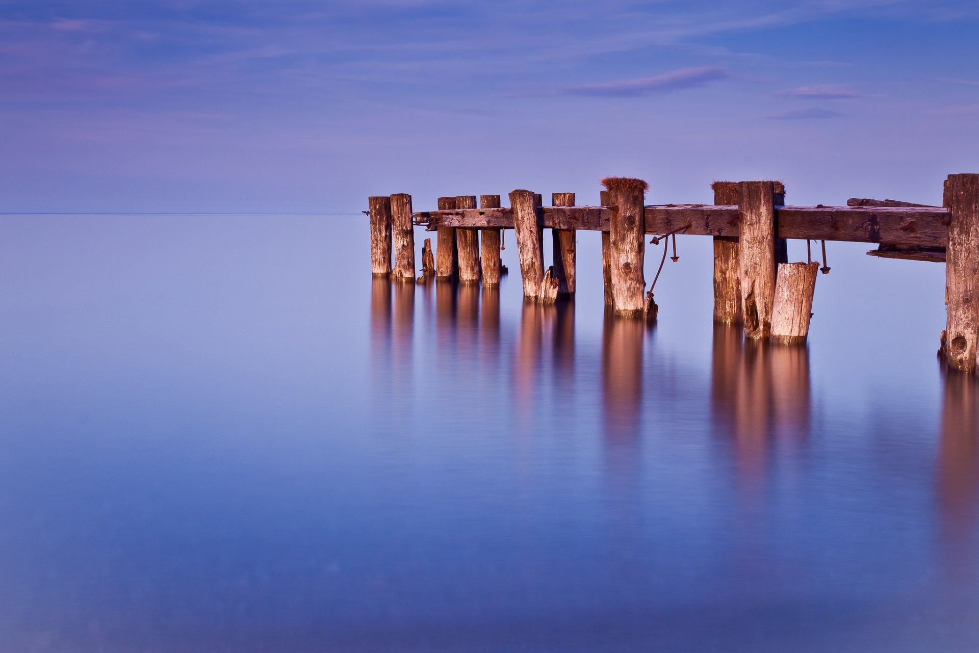 canada ontario lake of the support beach night lilac sky clouds horizon