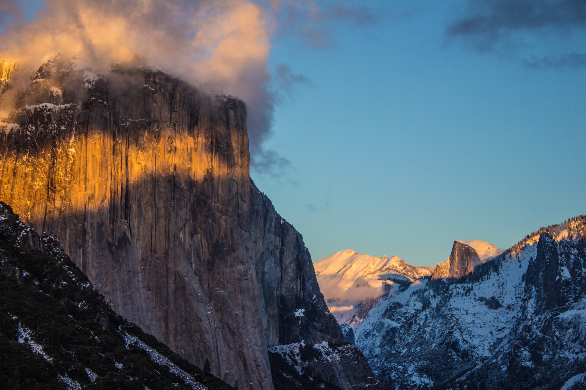 foresta california us yosemite valley national park mountain snow