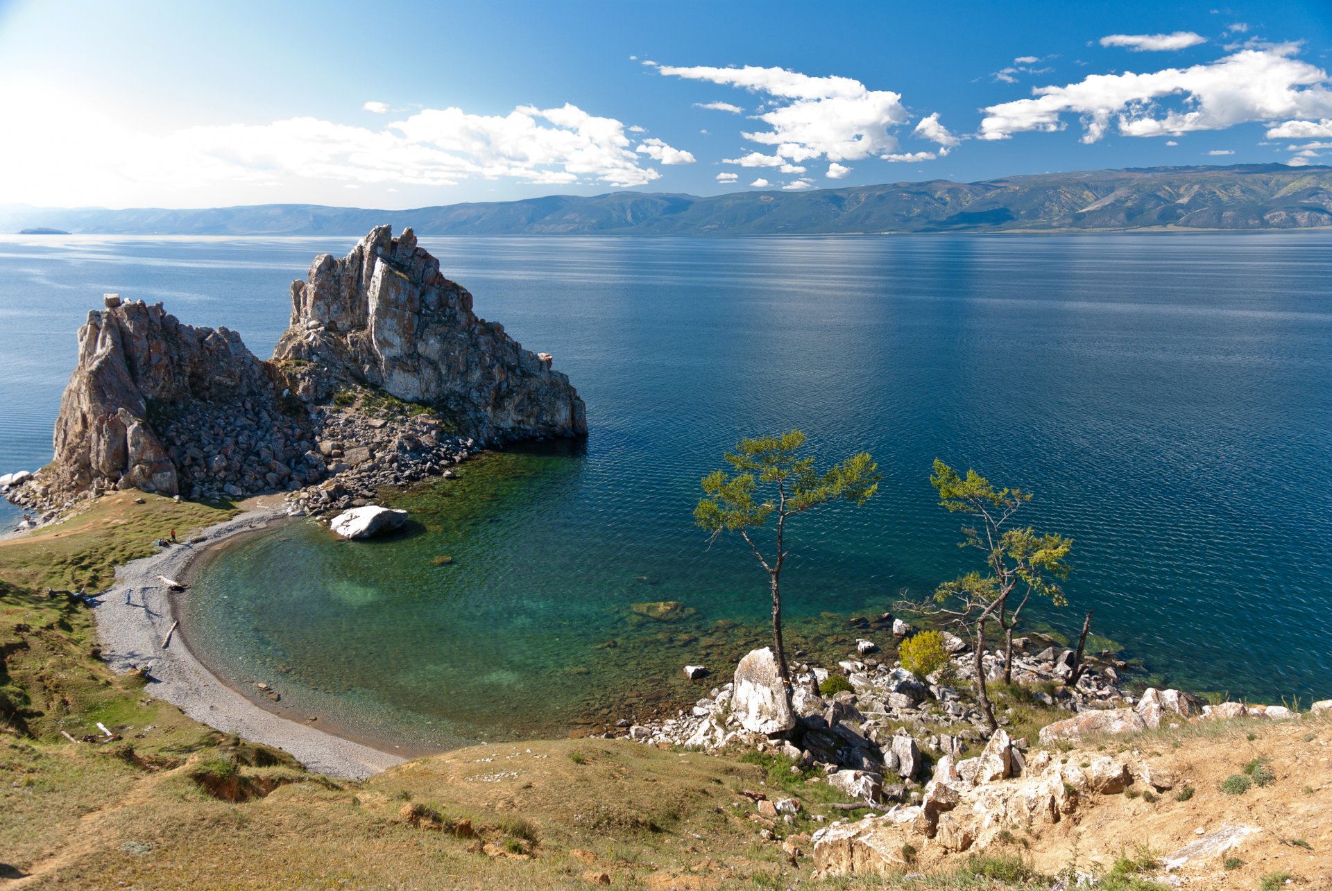 paisaje rusia lago costa baikal roca naturaleza foto