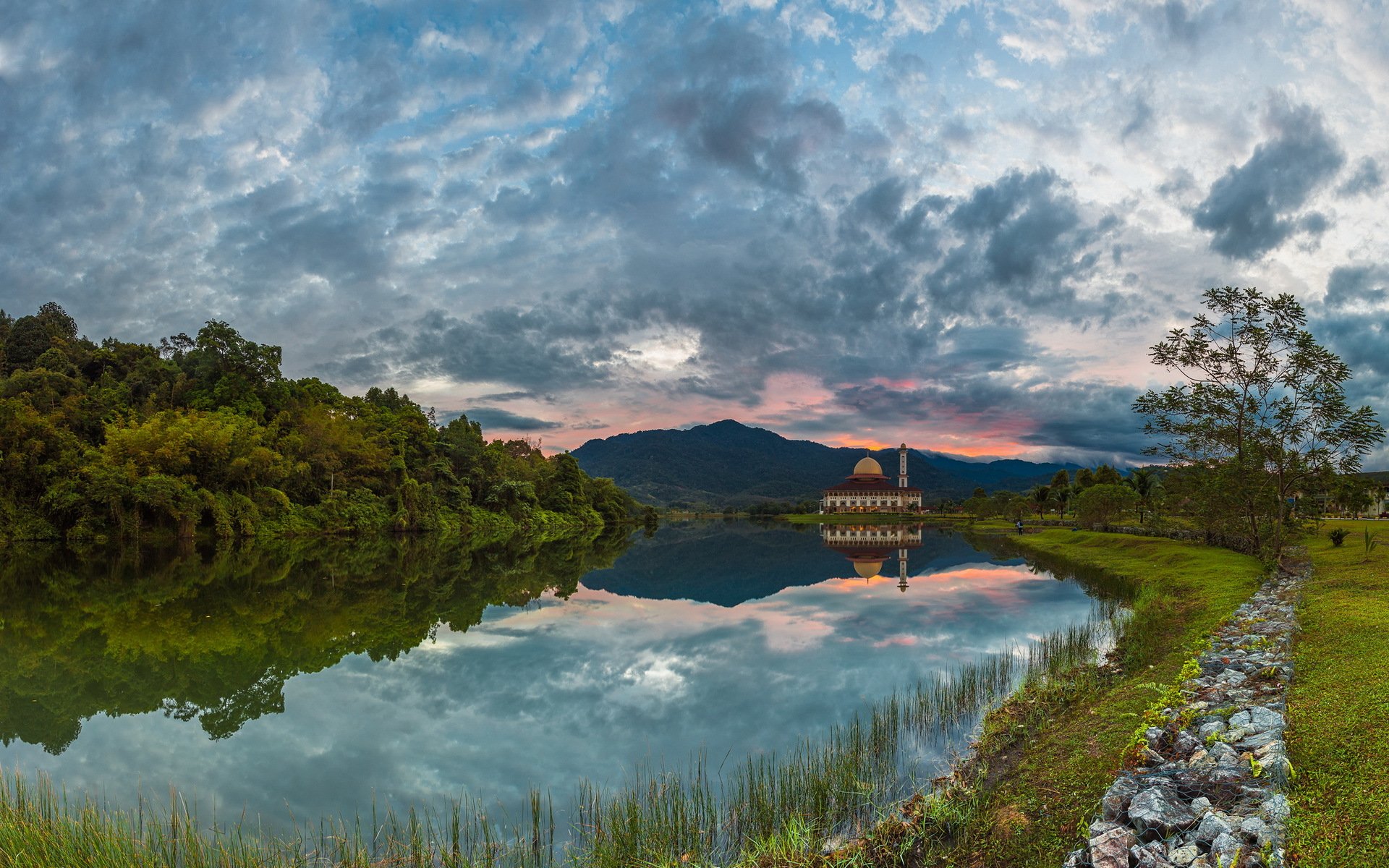 malasia selangor río puesta de sol