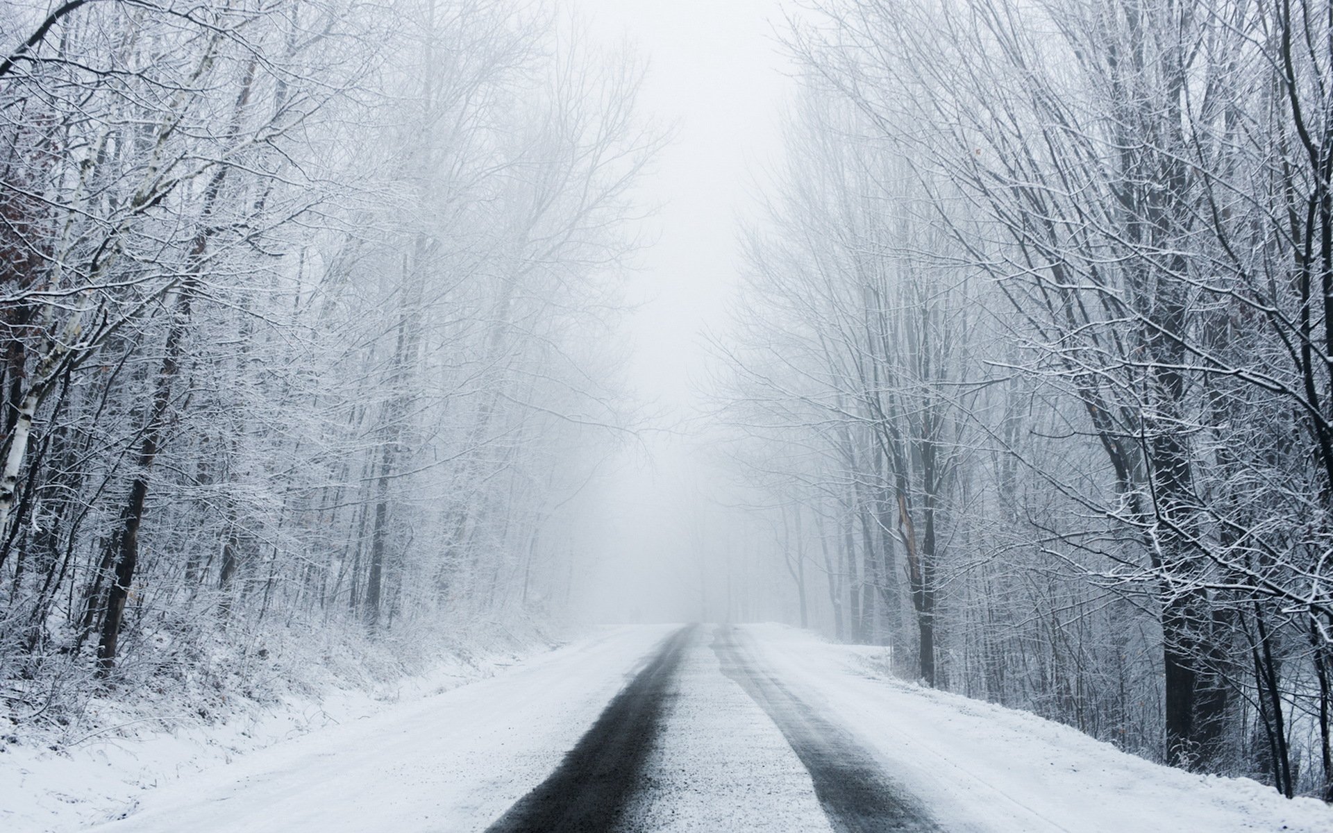 strada inverno neve paesaggio