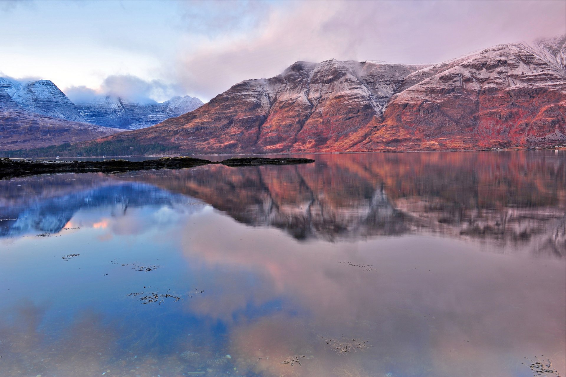 berge see reflexion abend