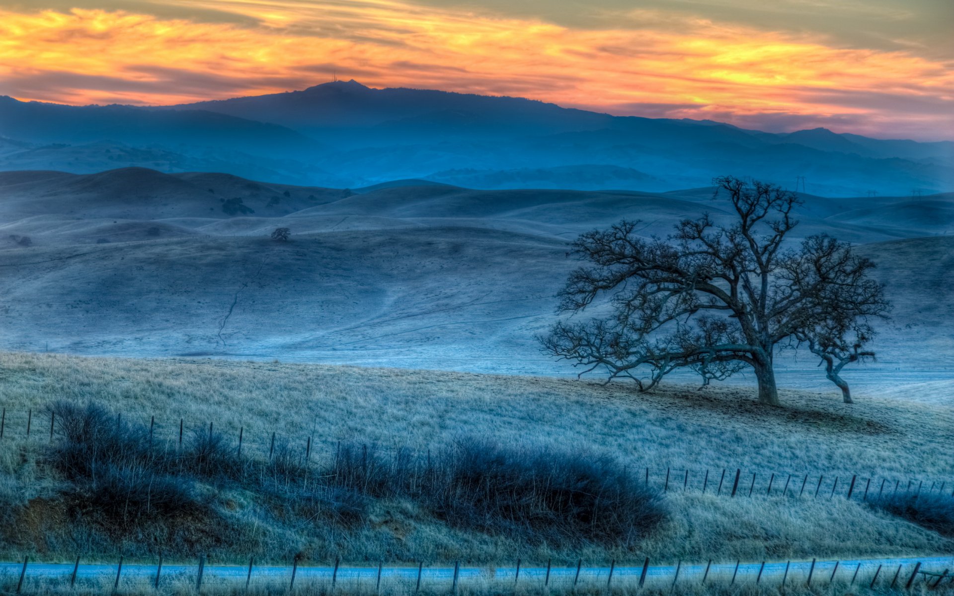 unset rural san benito county night cloud