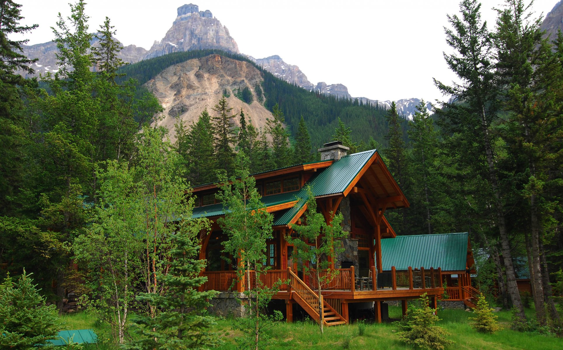 alberta canada villa house sky forest tree mountain nature