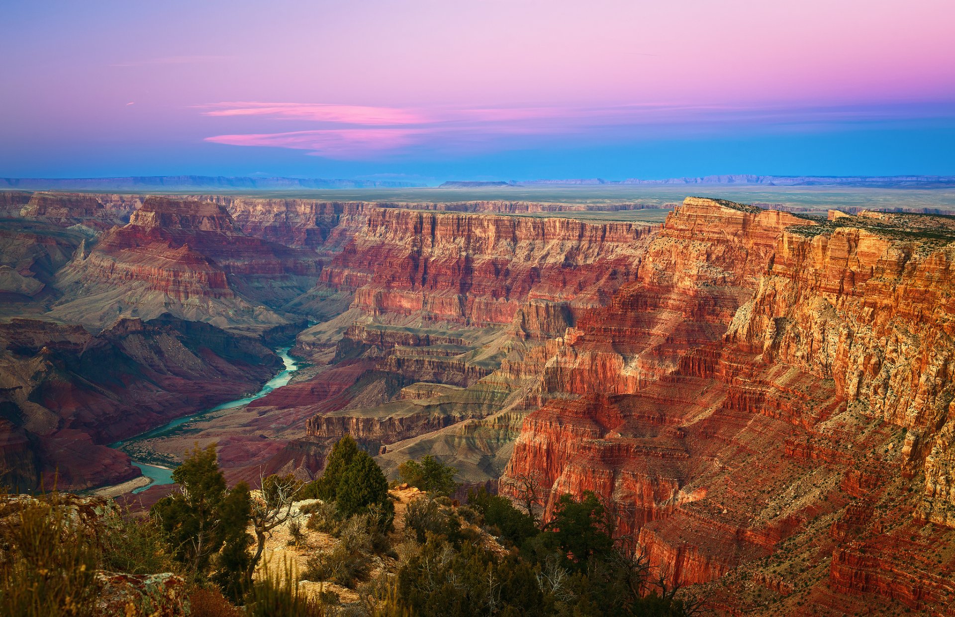 usa arizona grand canyon national park grand canyon klippen berge wüste himmel sonnenuntergang