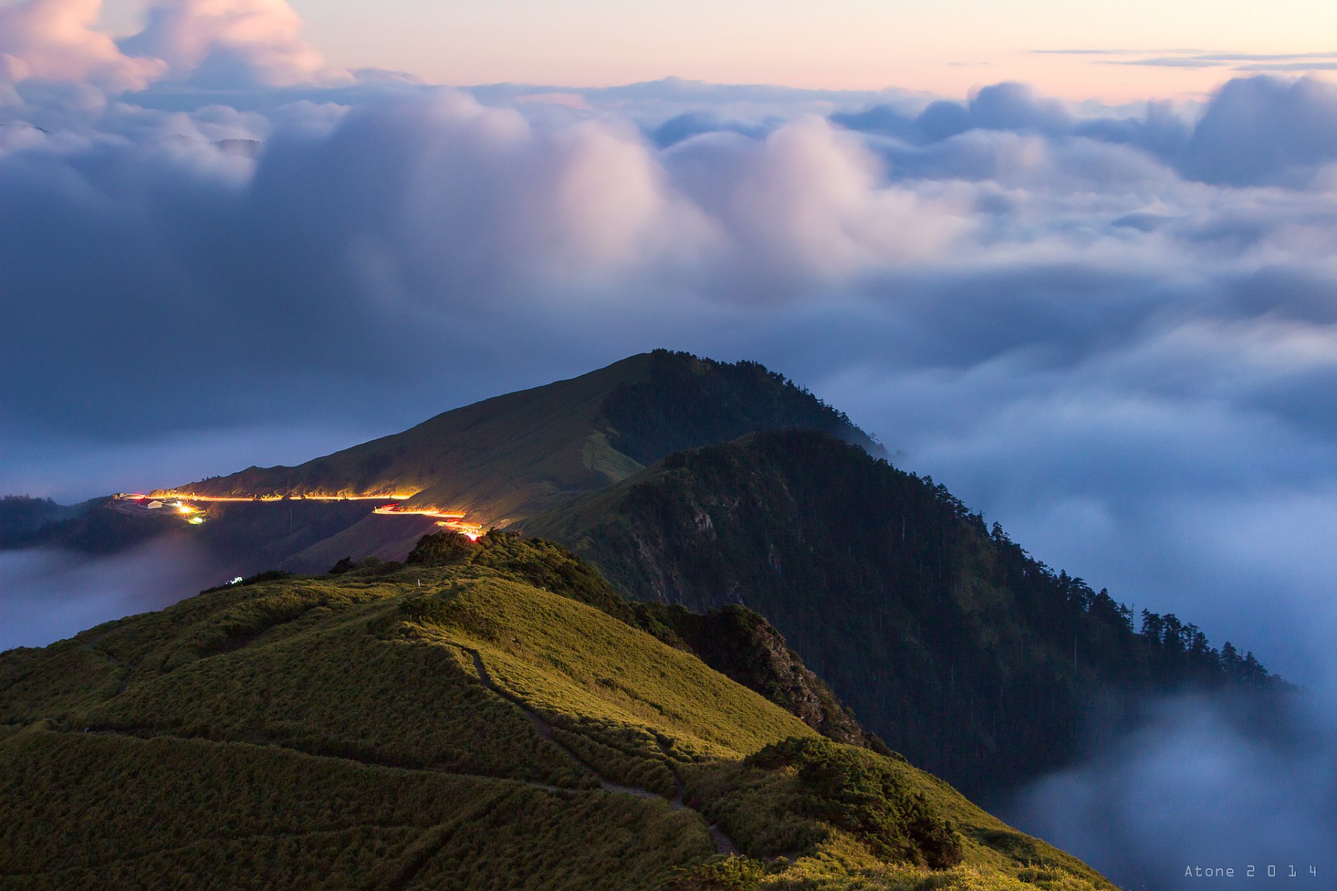 taiwan montagne colline cielo nuvole nebbia