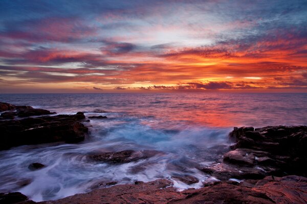 Pink breakdown at sunset