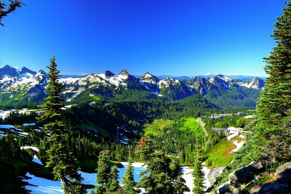 Photo nature. États-Unis, sommet, Mount Rainier