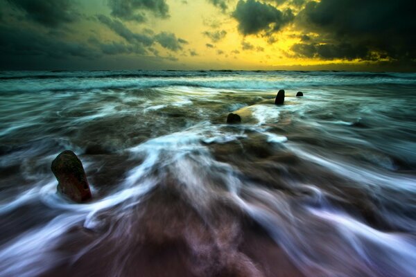 Mare notturno nel North Devon