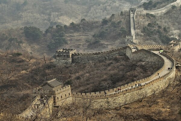 La gran muralla China a vista de pájaro