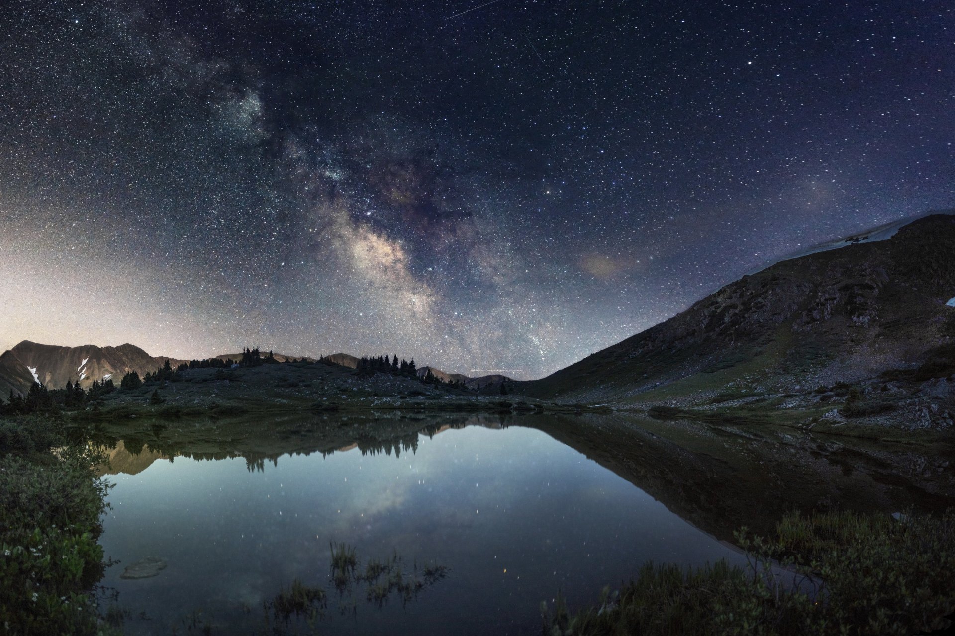 clear creek colorado estados unidos montañas lago noche vía láctea