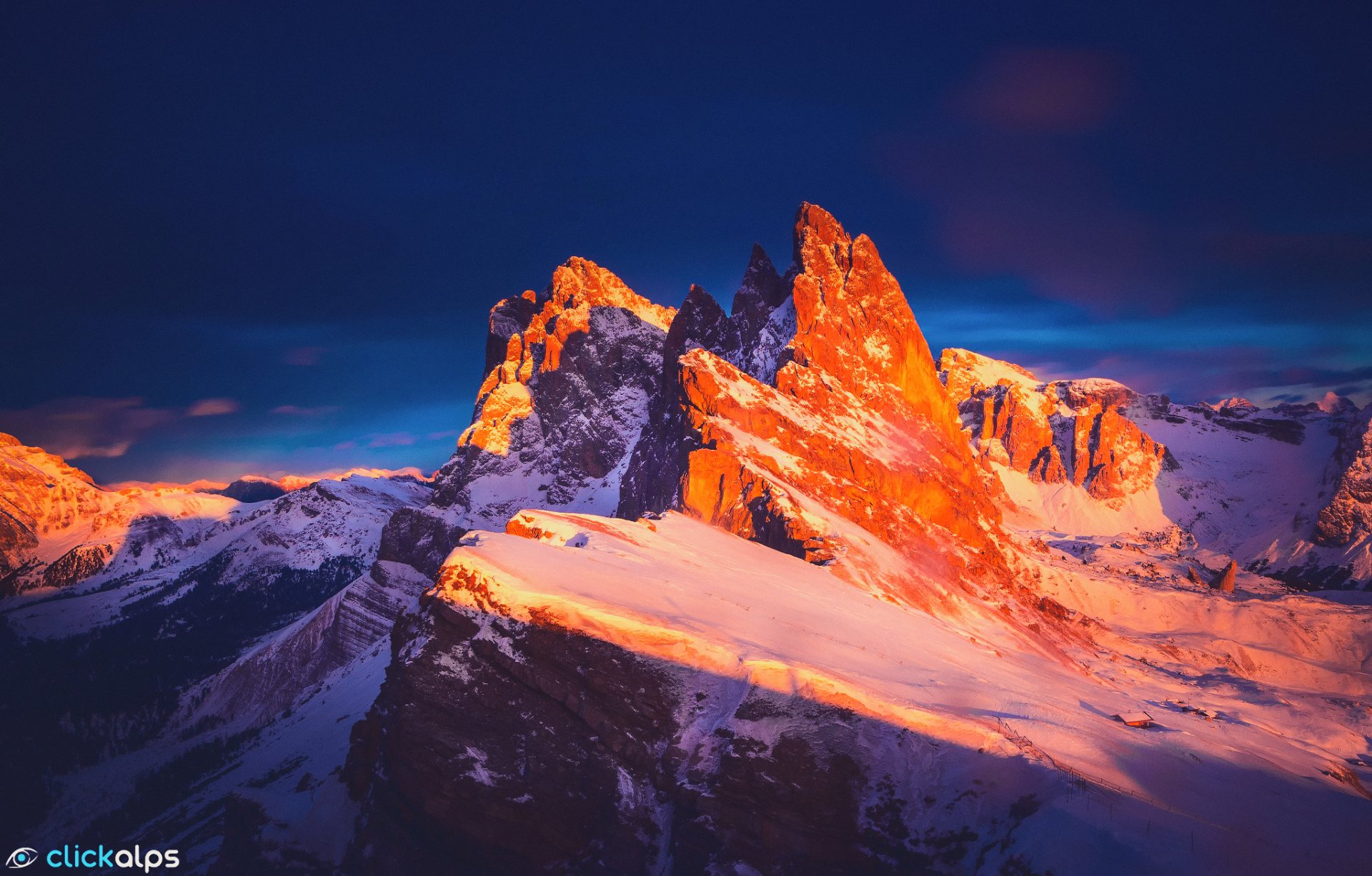 italia montagne dolomiti cresta rocce sera tramonto inverno gennaio