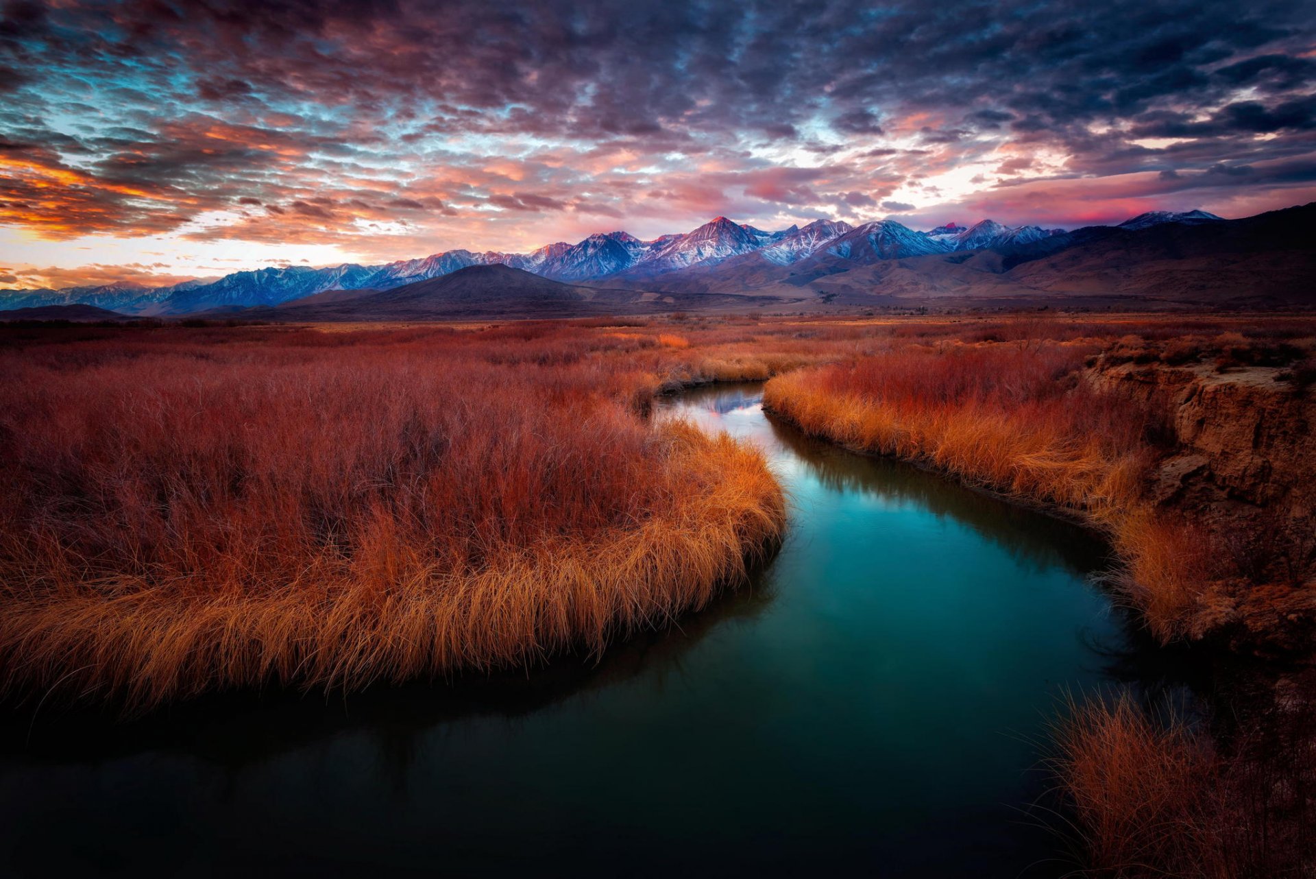 big pine kalifornien owens river owens river valley sierras eastern sierras mt whitney berge fluss morgendämmerung