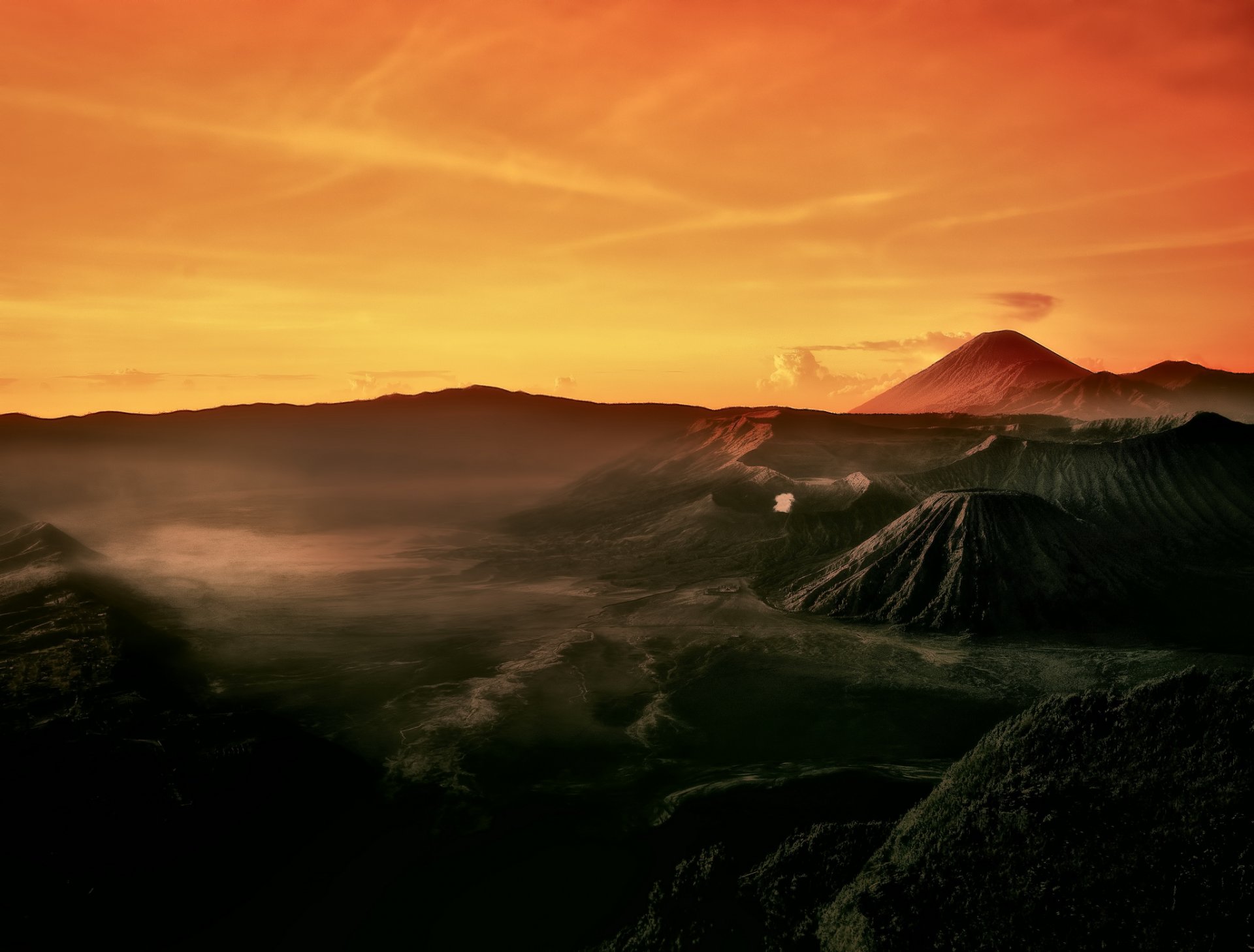 indonesia java complesso vulcanico-caldera tengger tengger vulcano attivo bromo mattina