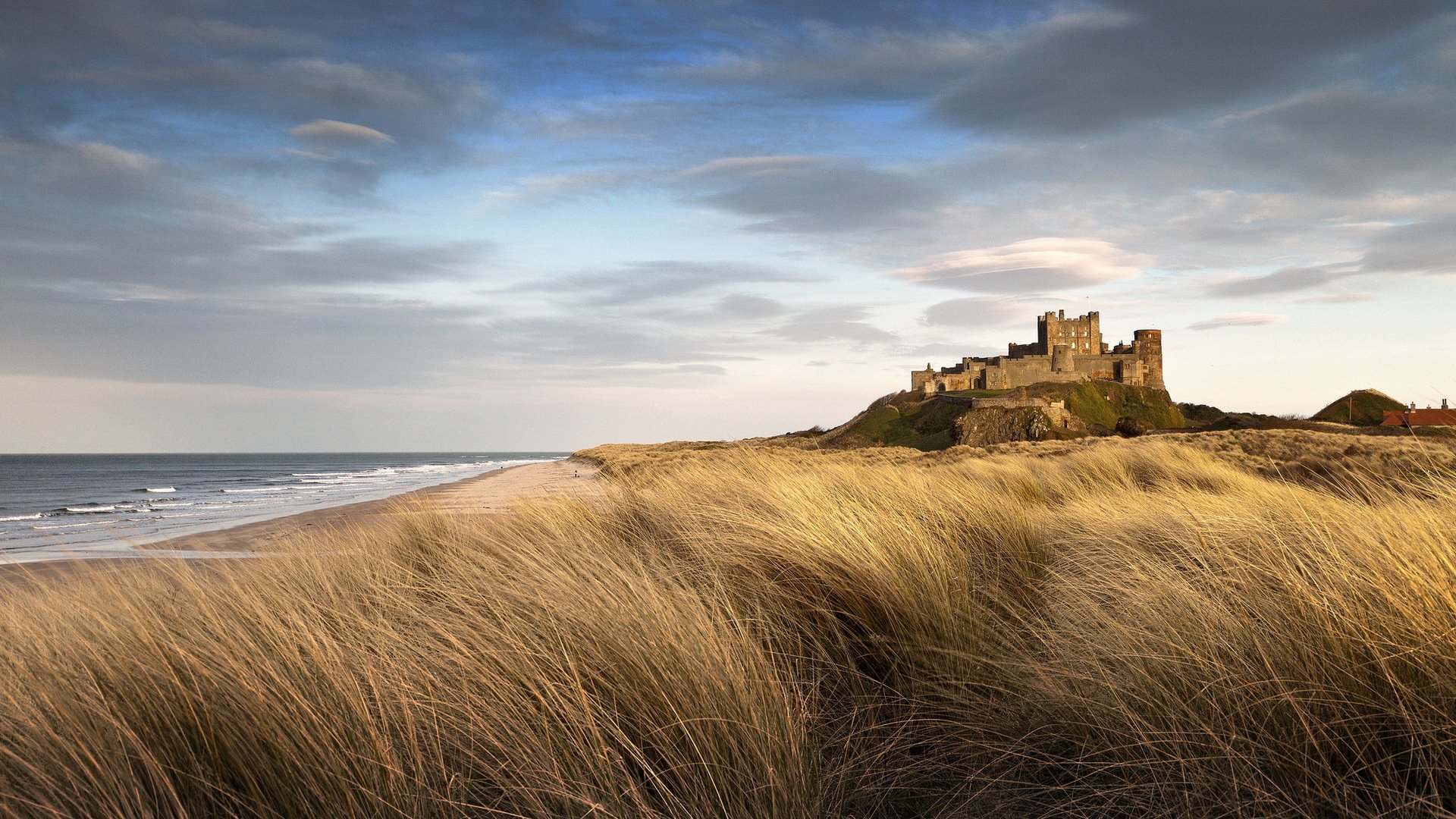 bamburgh zamek zamek krajobraz