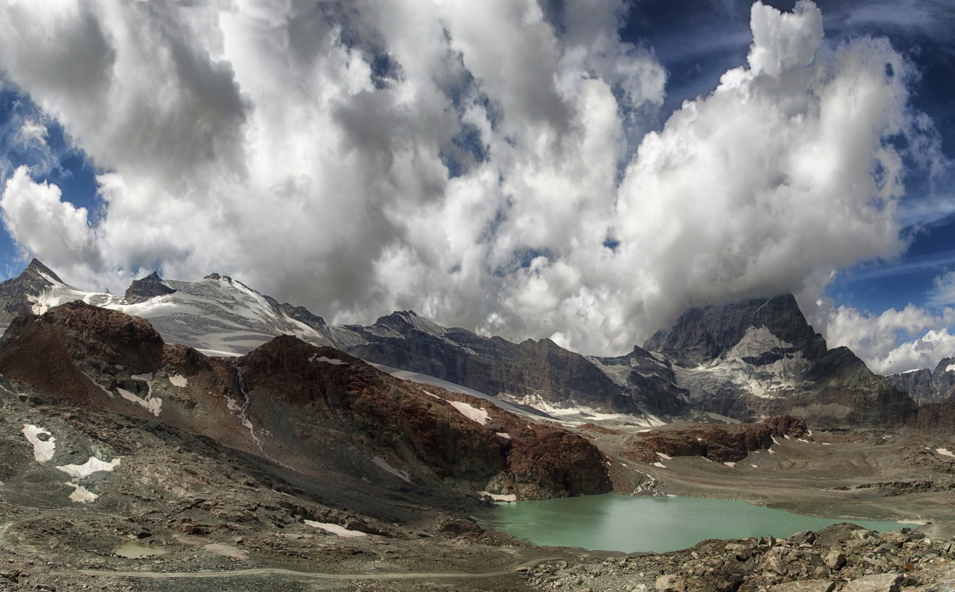 montagnes lac ciel suisse zermatt nuages