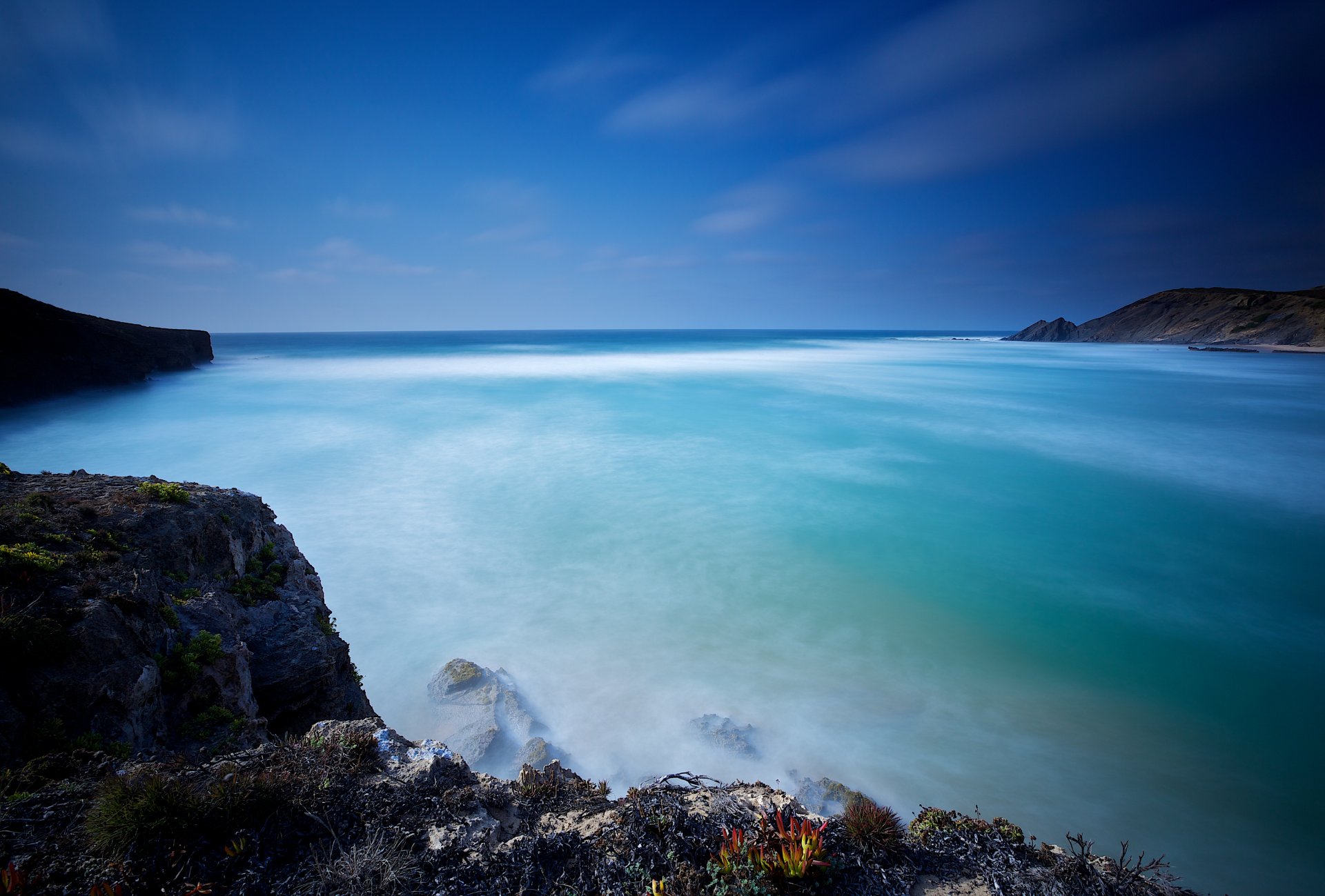 portogallo algarve oceano atlantico paesaggio oceano rocce