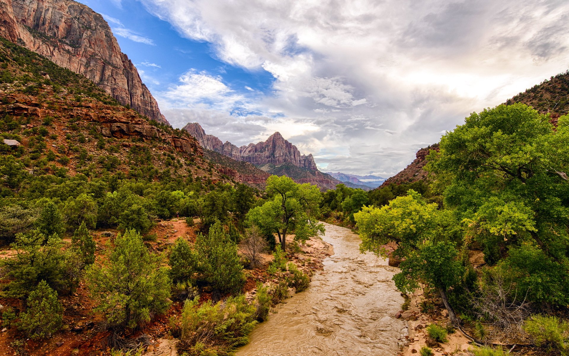 zion-nationalpark fluss berge