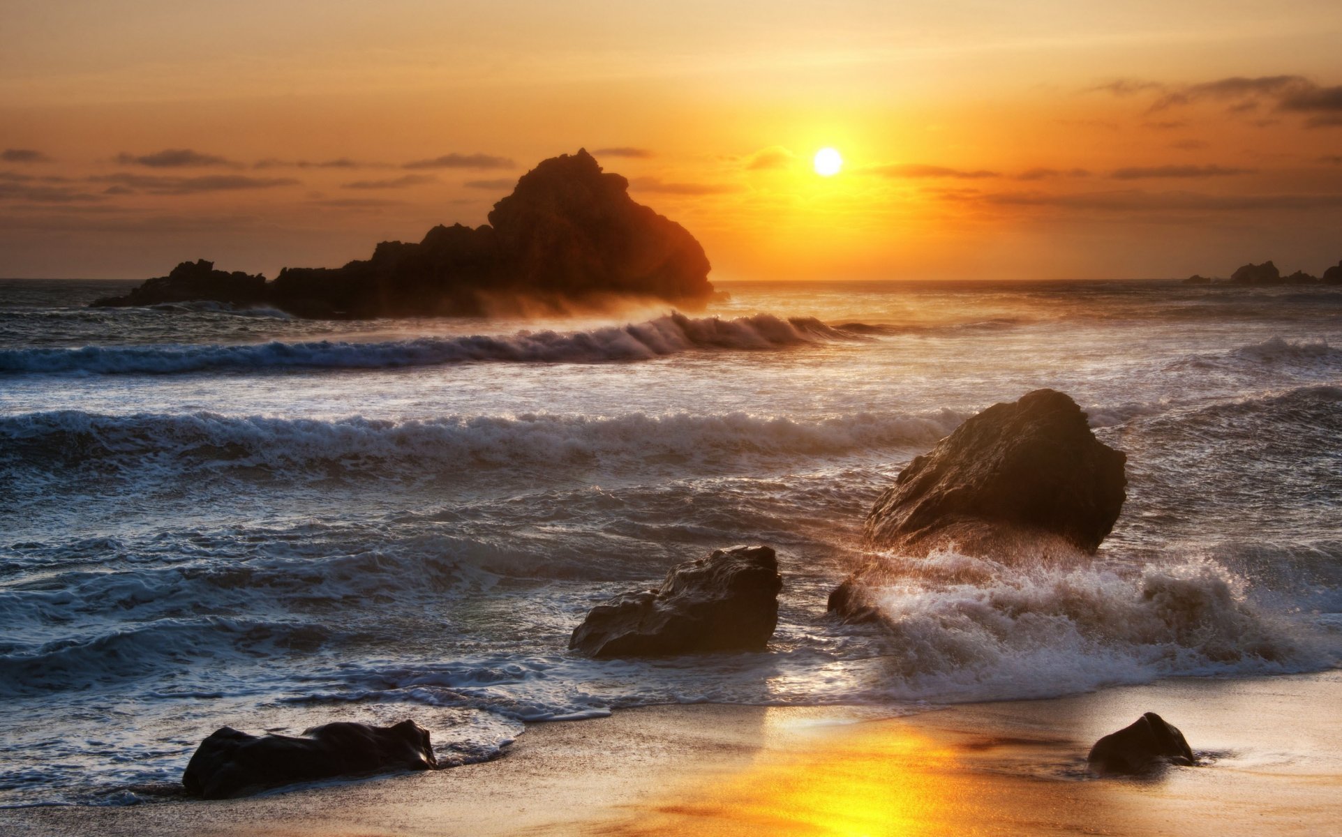 mare rocce roccia sole alba