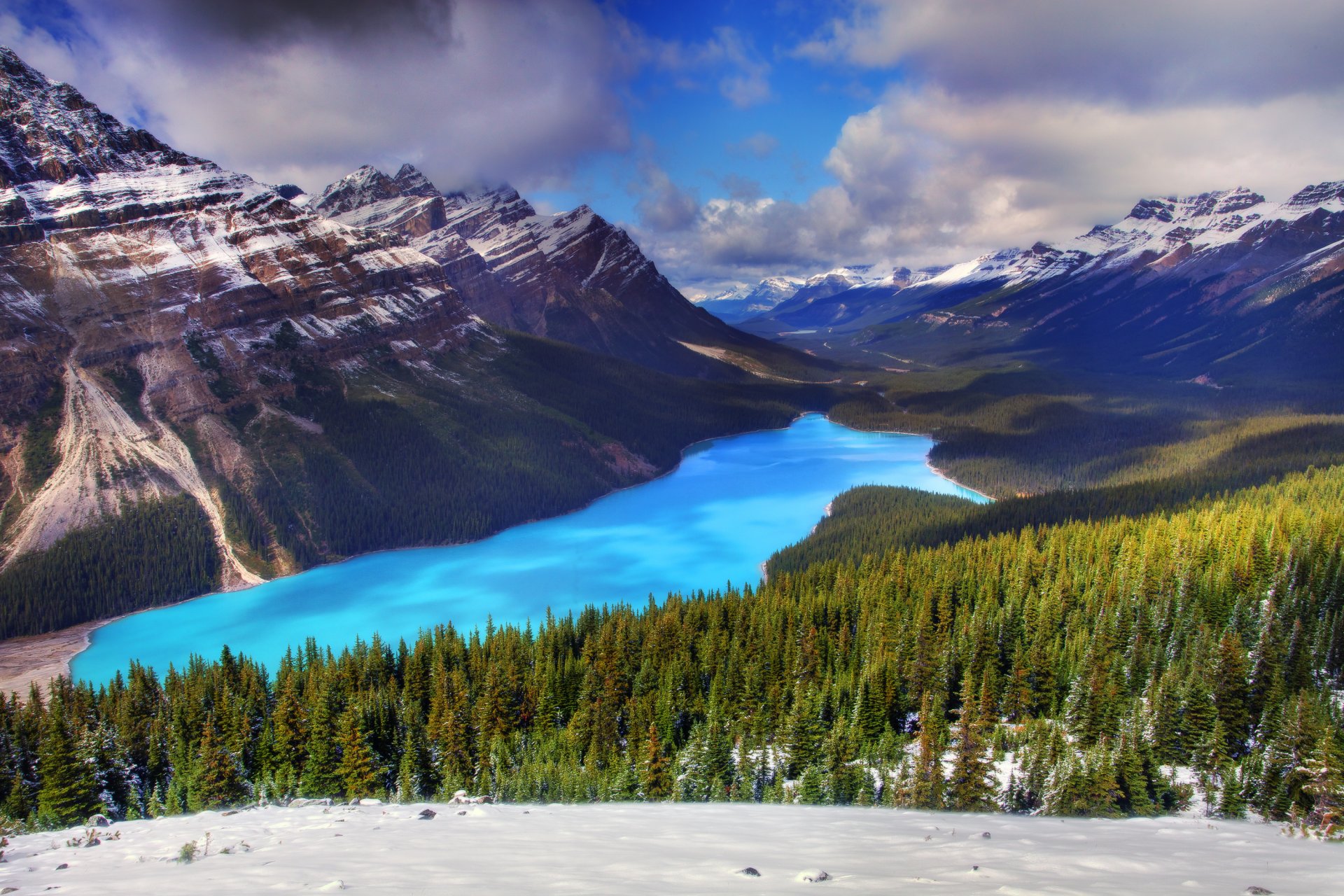 peito . park narodowy banff alberta kanada góry las jezioro drzewa zima świerk śnieg