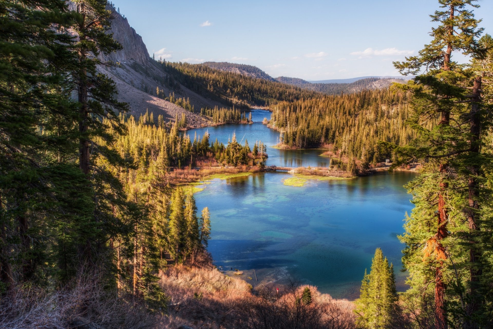 twin lakes california montañas bosque árboles