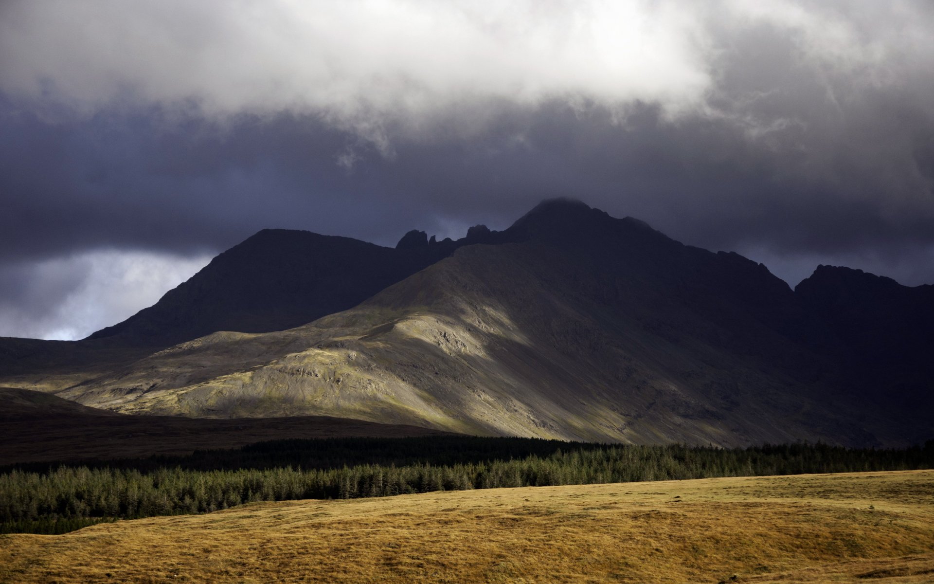 the field mountain sky landscape