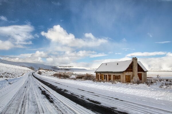 Winter road leading to your home