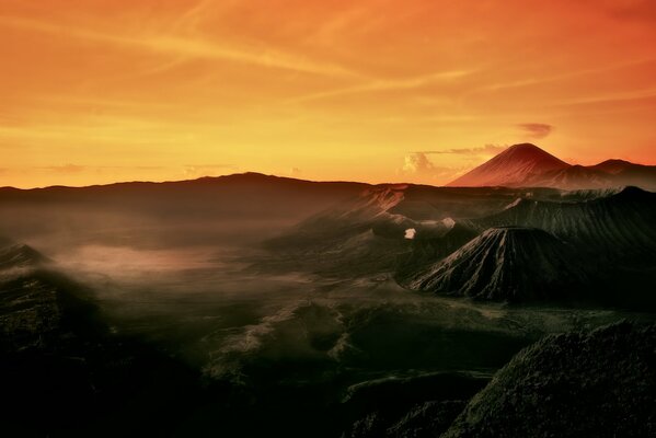 Es gibt einen aktiven Bromo-Vulkan auf der Insel Java