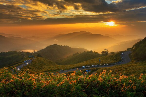 Fascinating mountain landscape of Thailand