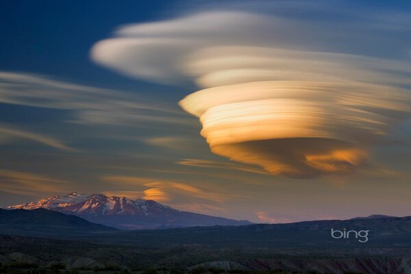 Nature mountains clouds of unusual shape