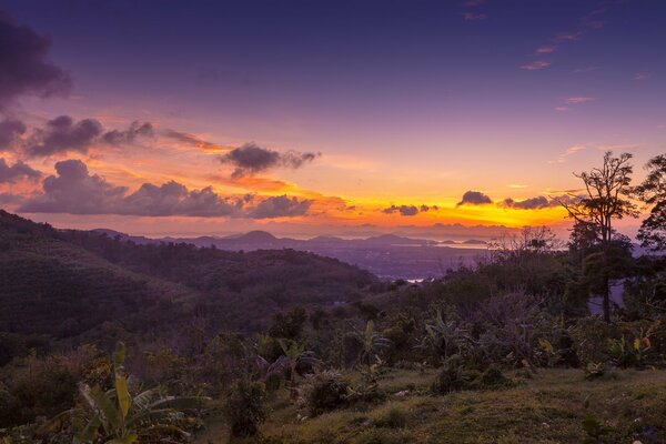 Phuket Island at sunset