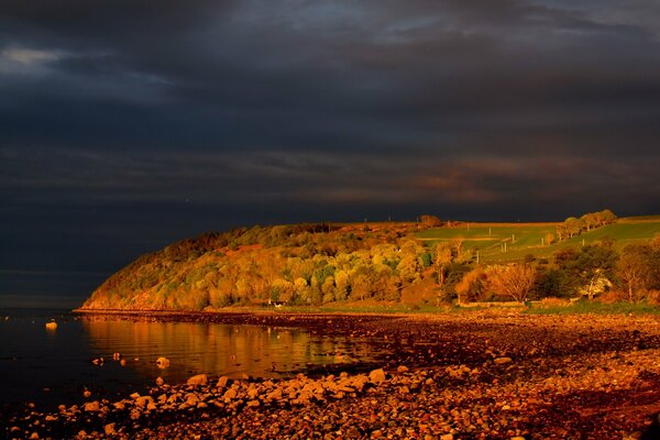 Early morning on the coast of Scotland