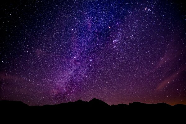 Voie lactée visible dans le ciel nocturne dans les montagnes