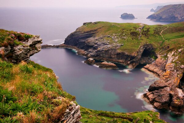 View from the tops of the cliffs to the beautiful bay