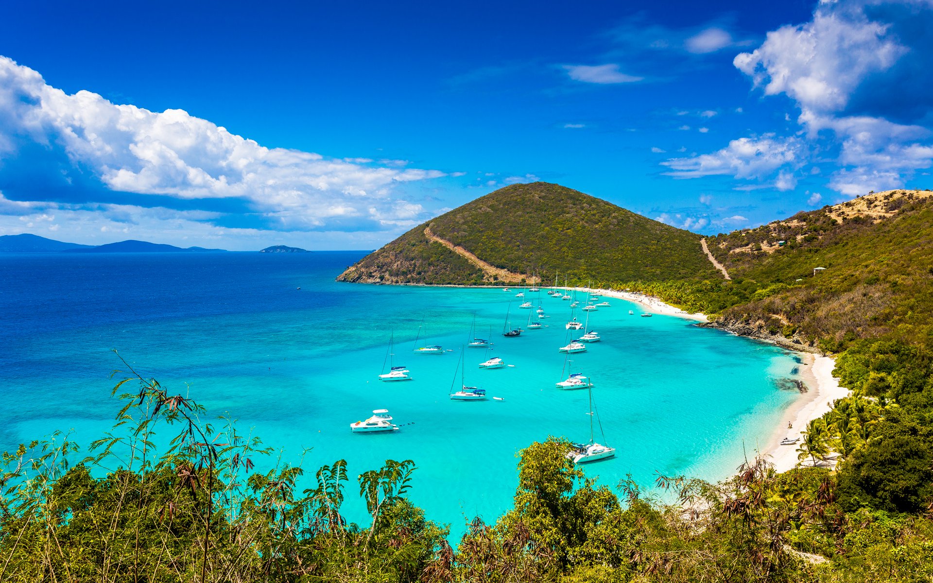 berge insel dschungel strand sommer ozean yachten