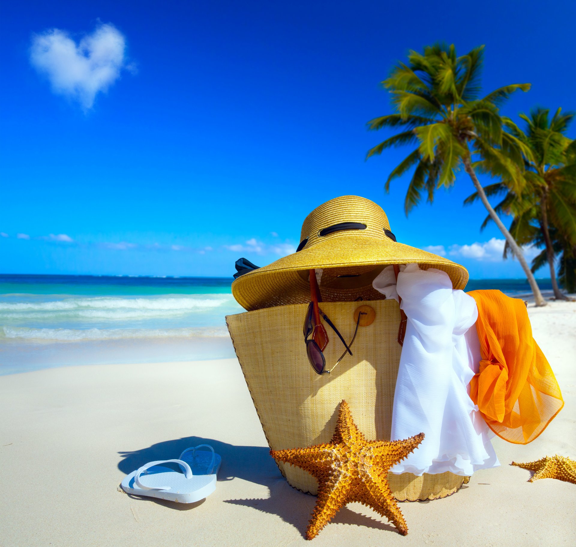 tropisch paradies sterne sonne strand küste meer himmel blau smaragd ozean palm sommer sand urlaub tropen küste